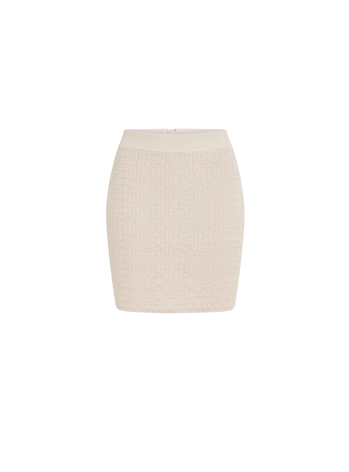 Short monogram knit skirt - Nude & Shiny Nude