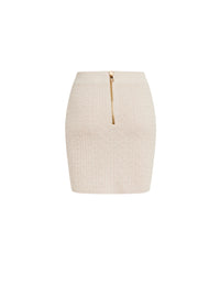 Short monogram knit skirt - Nude & Shiny Nude
