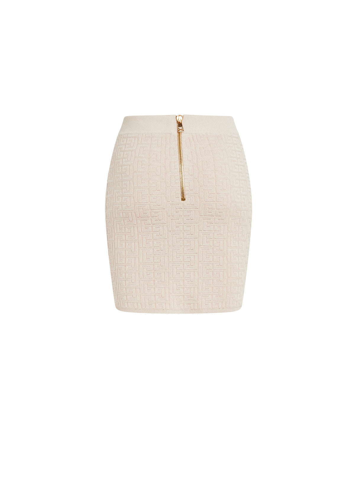 Short monogram knit skirt - Nude & Shiny Nude