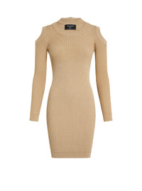 Robe courte en maille - Nude