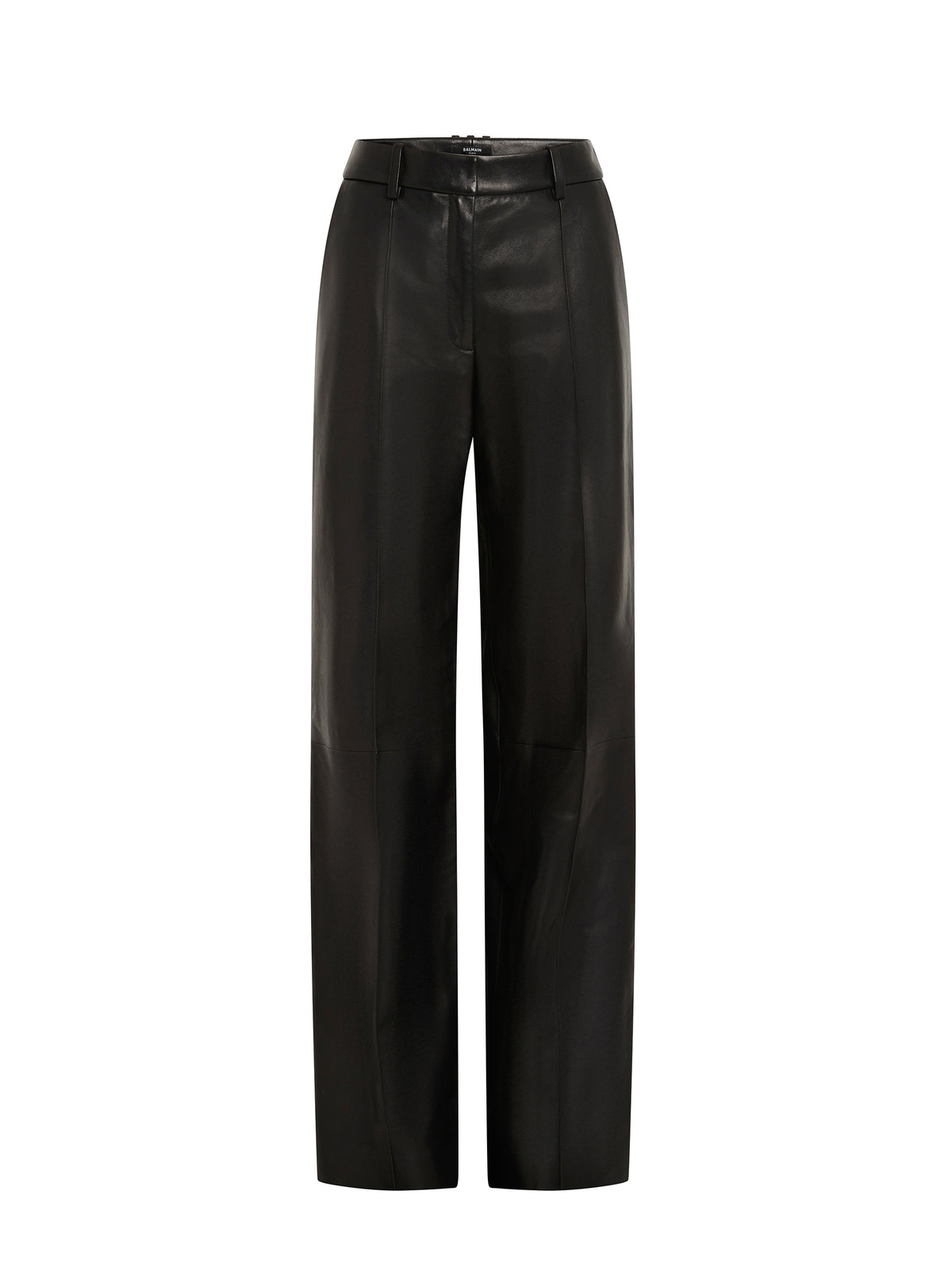 Pantalon droit en cuir - Noir