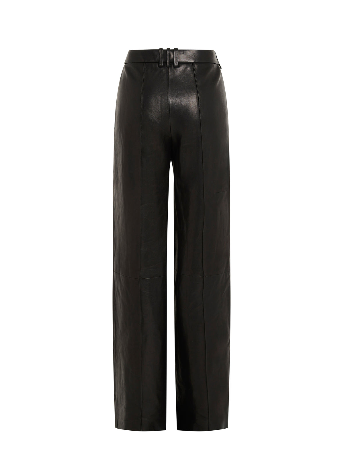 Pantalon droit en cuir - Noir