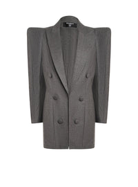 Veste asymétrique en laine - Gris