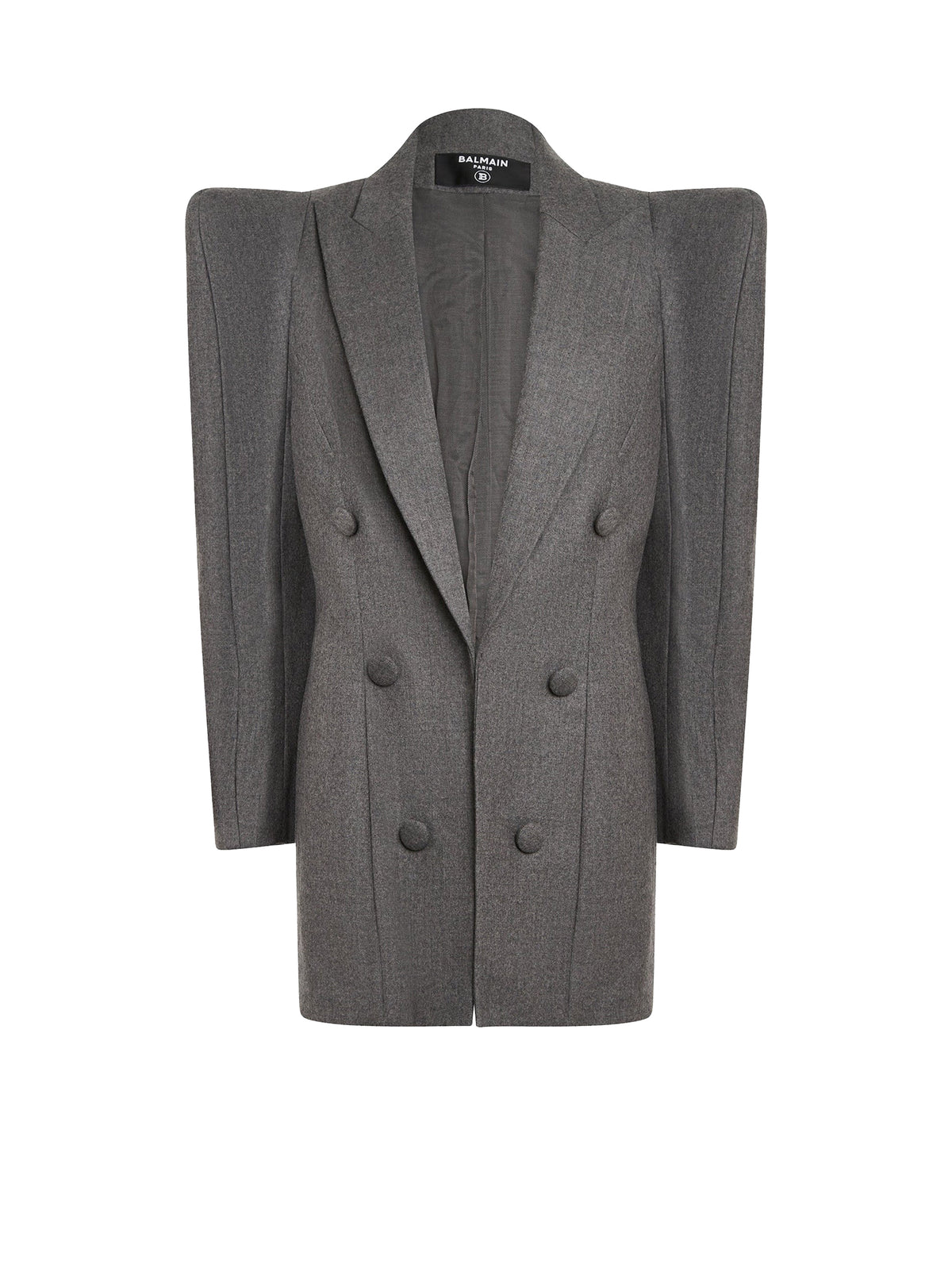 Veste asymétrique en laine - Gris
