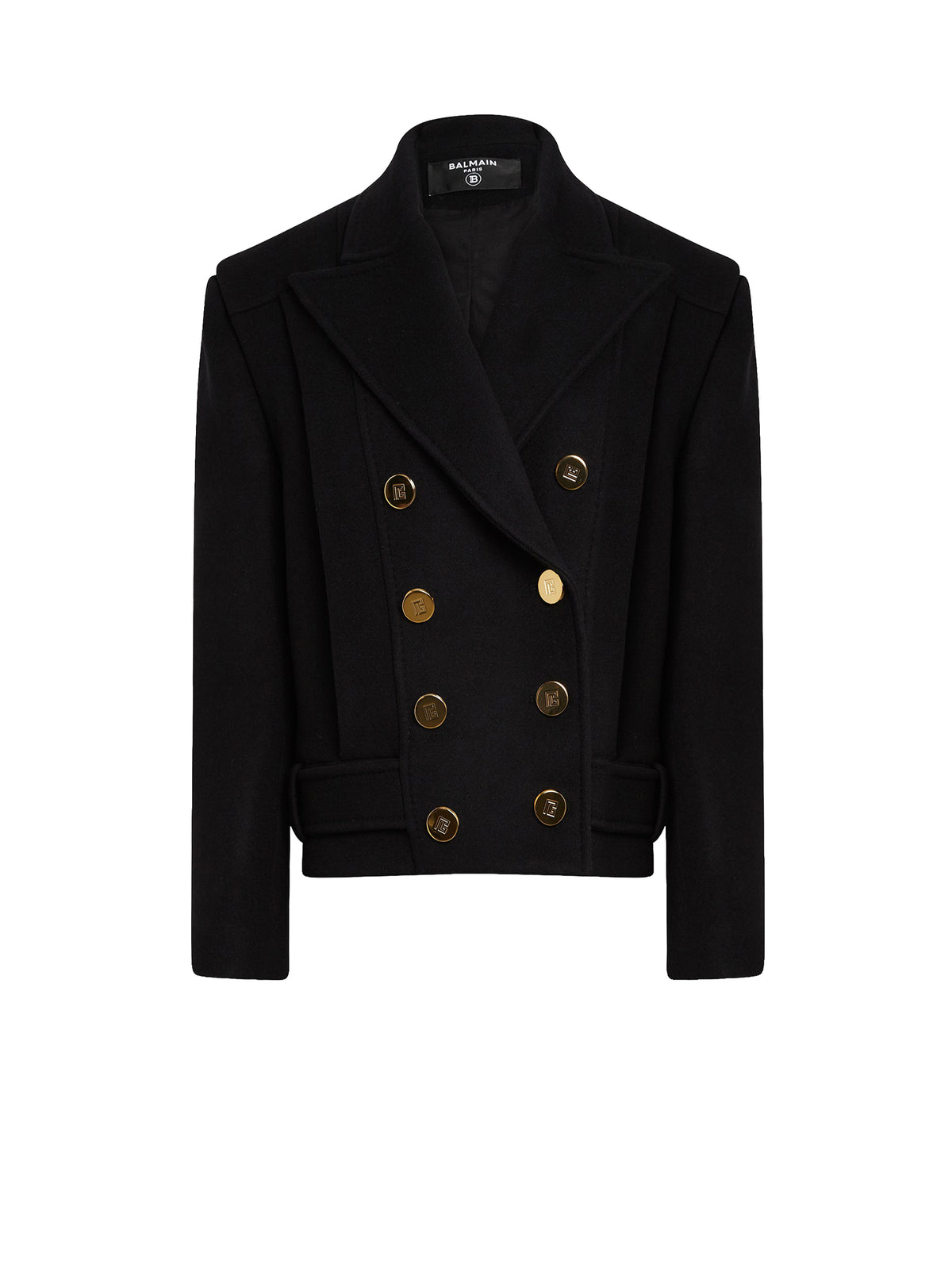 Manteau boutonné en laine - Noir