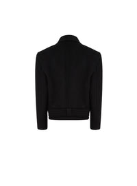 Manteau boutonné en laine - Noir