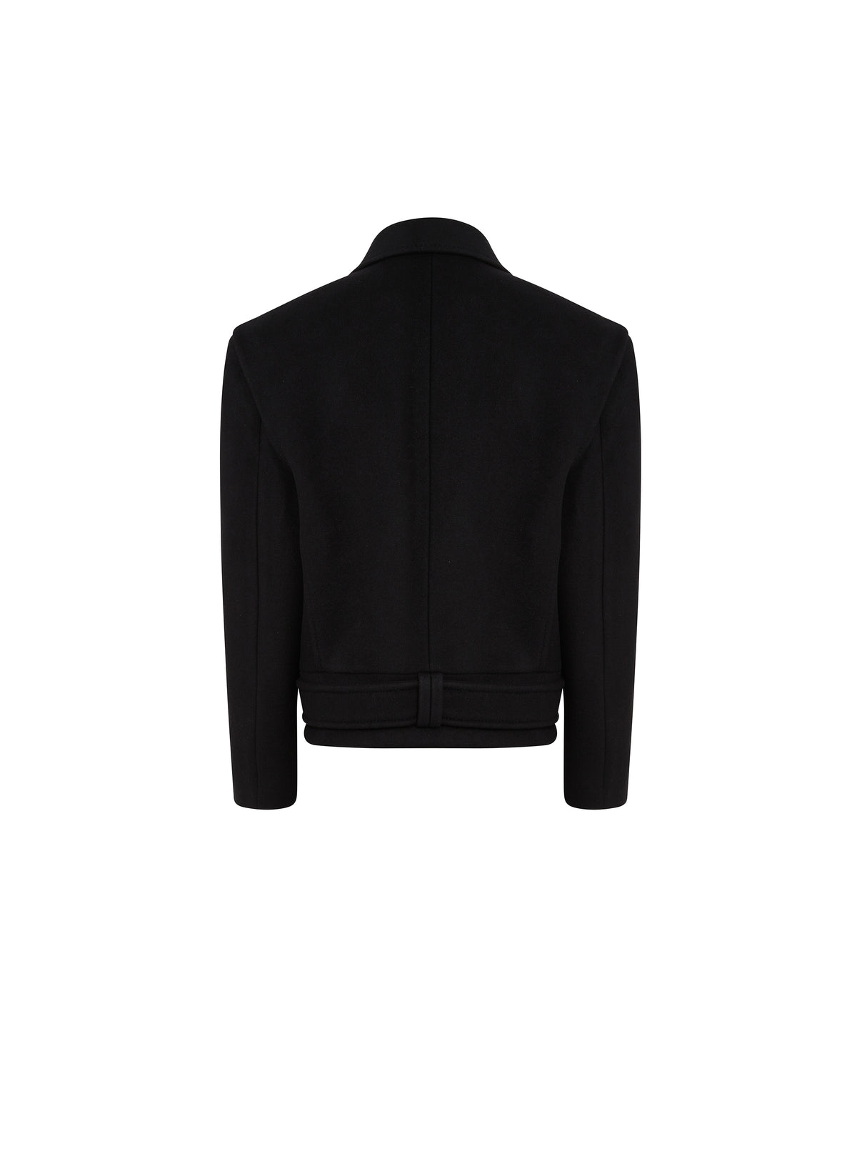 Manteau boutonné en laine - Noir
