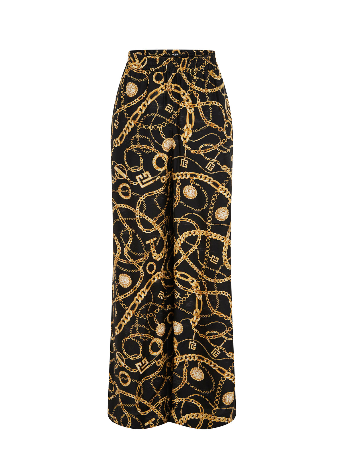 Flowing silk trousers - Black & Gold