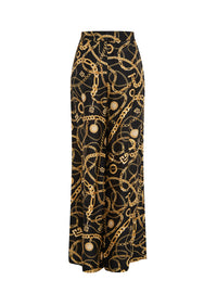 Flowing silk trousers - Black & Gold