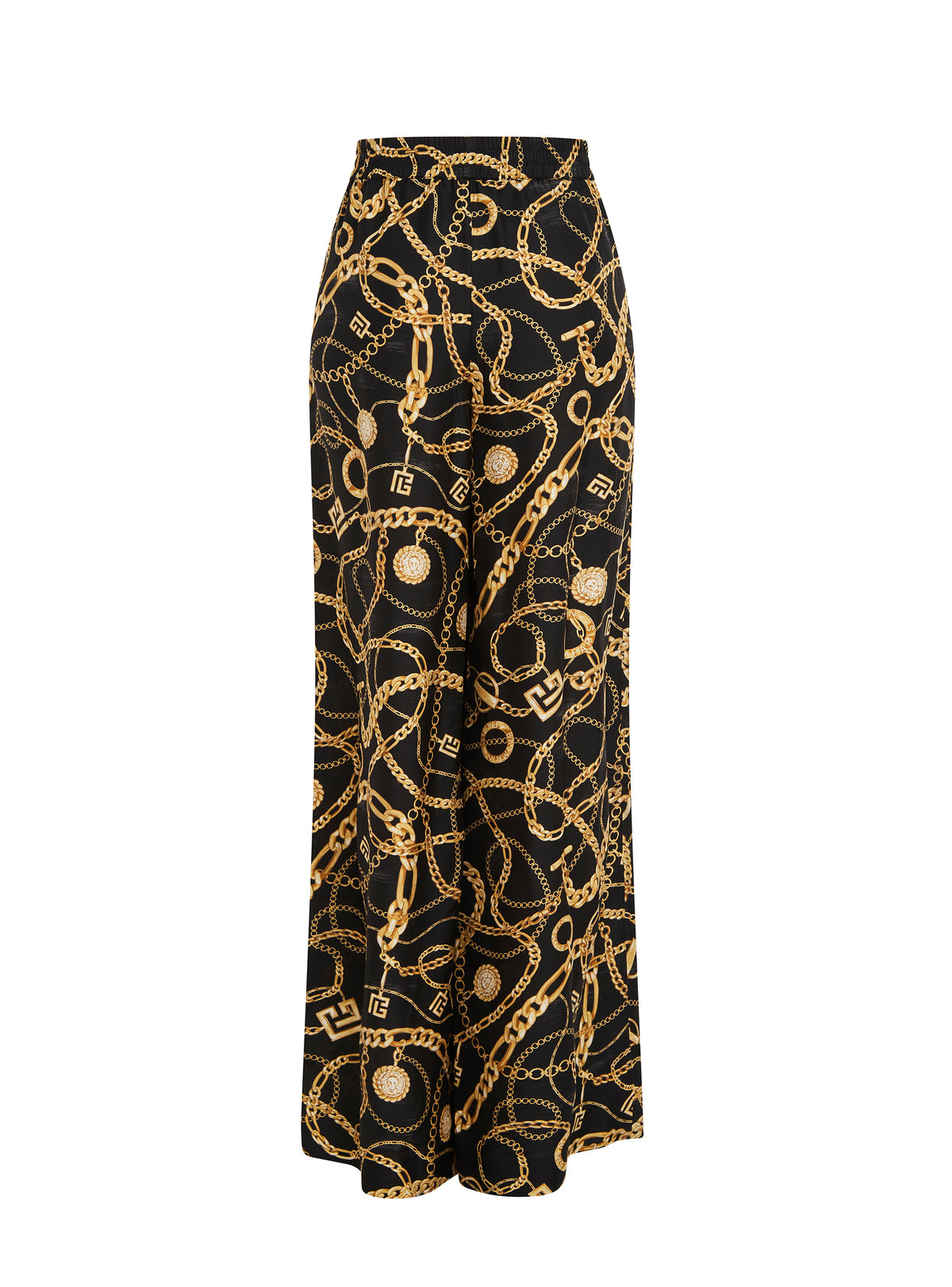 Flowing silk trousers - Black & Gold