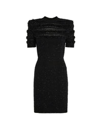 Robe 6 boutons en tweed - Noir
