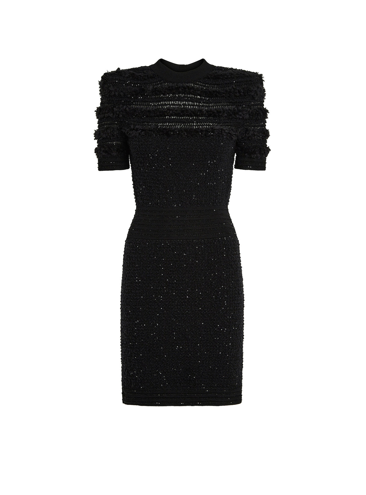 Robe 6 boutons en tweed - Noir