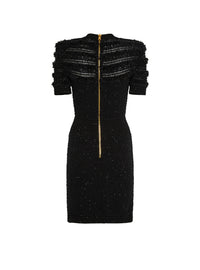 Robe 6 boutons en tweed - Noir