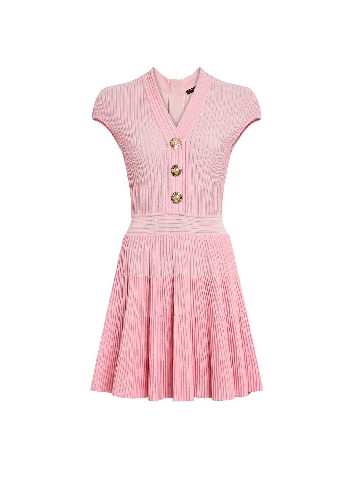 Robe à manches courtes flechage - Rose & Blanc