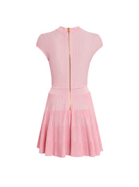 Robe à manches courtes flechage - Rose & Blanc