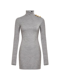 Short bodycon wool dress - Light Heather Grey