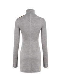 Short bodycon wool dress - Light Heather Grey