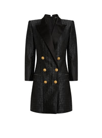 Short 6-button tailoring dress - Black