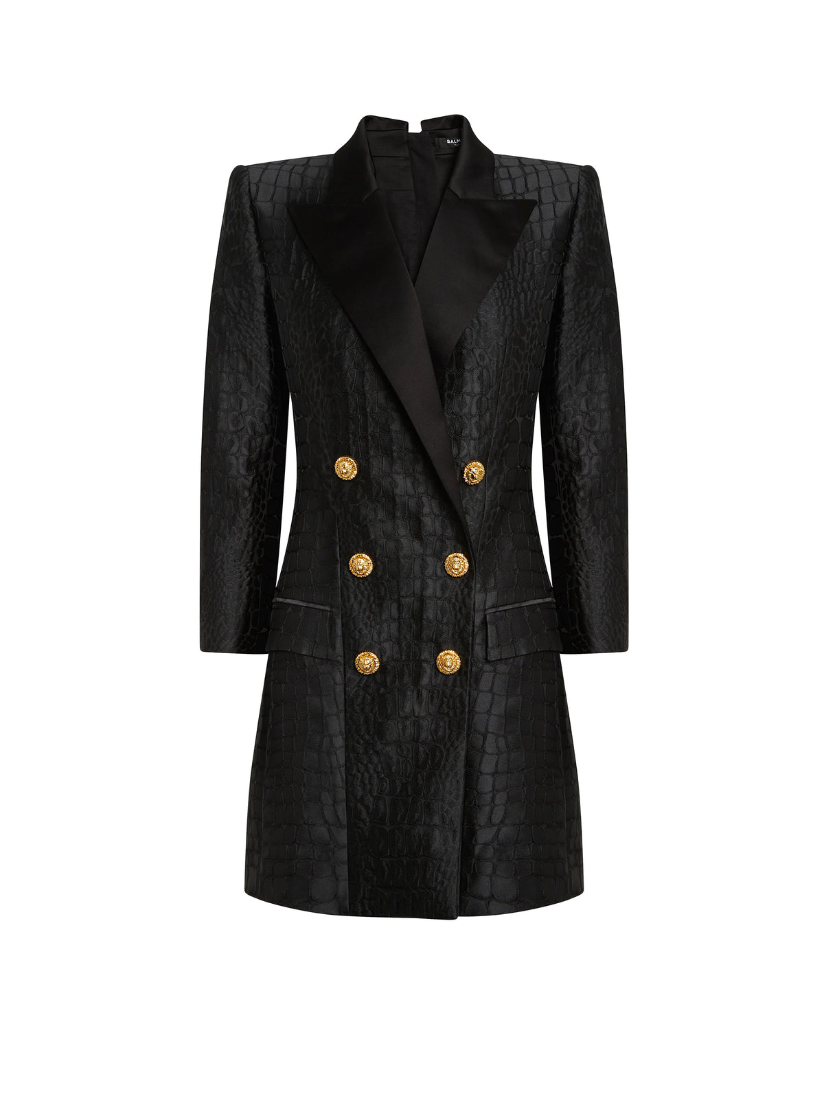 Short 6-button tailoring dress - Black