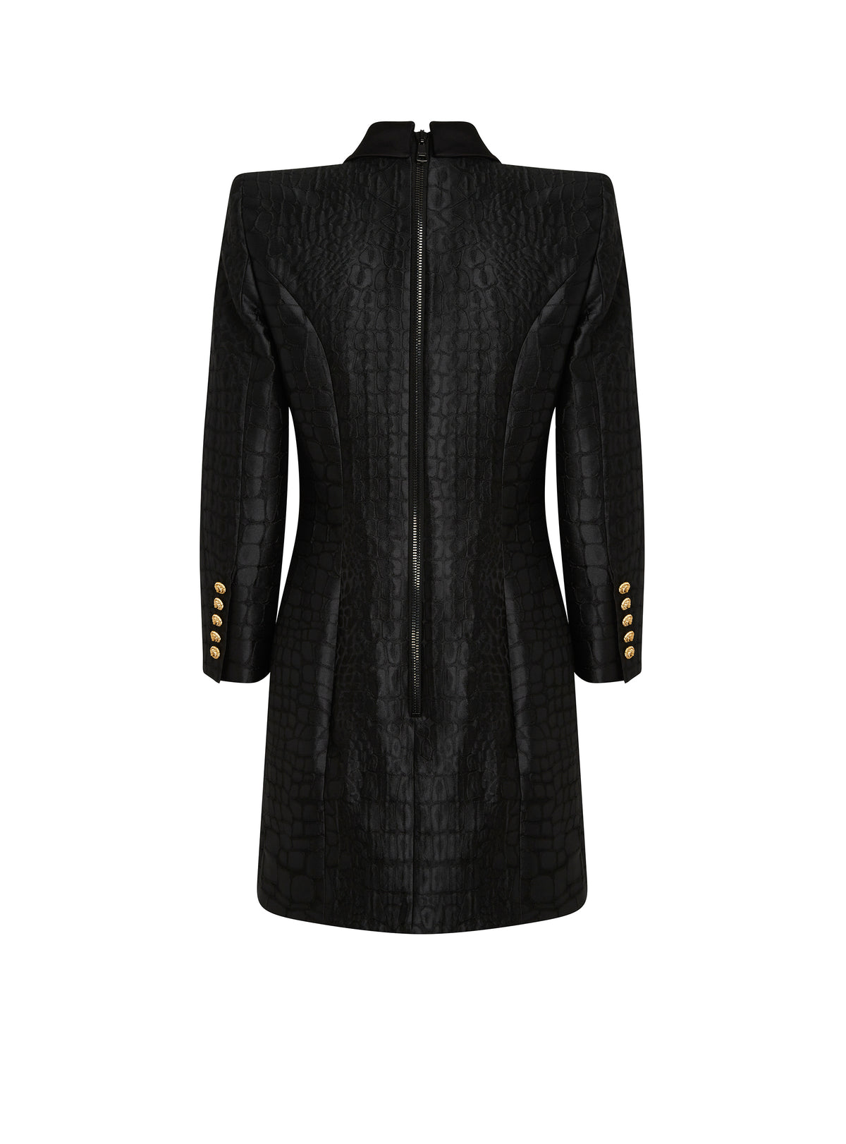 Short 6-button tailoring dress - Black