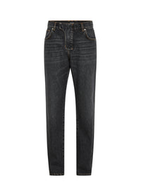 Jean taille basse -  gris wash - Gris Denim