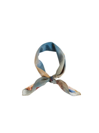 Sky print silk scarf - Blue & Multicolor
