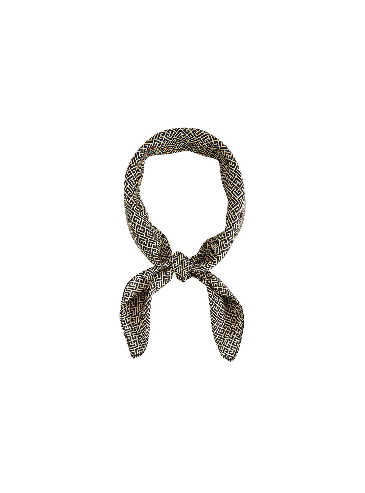 Silk monogram scarf - Ivory & Black