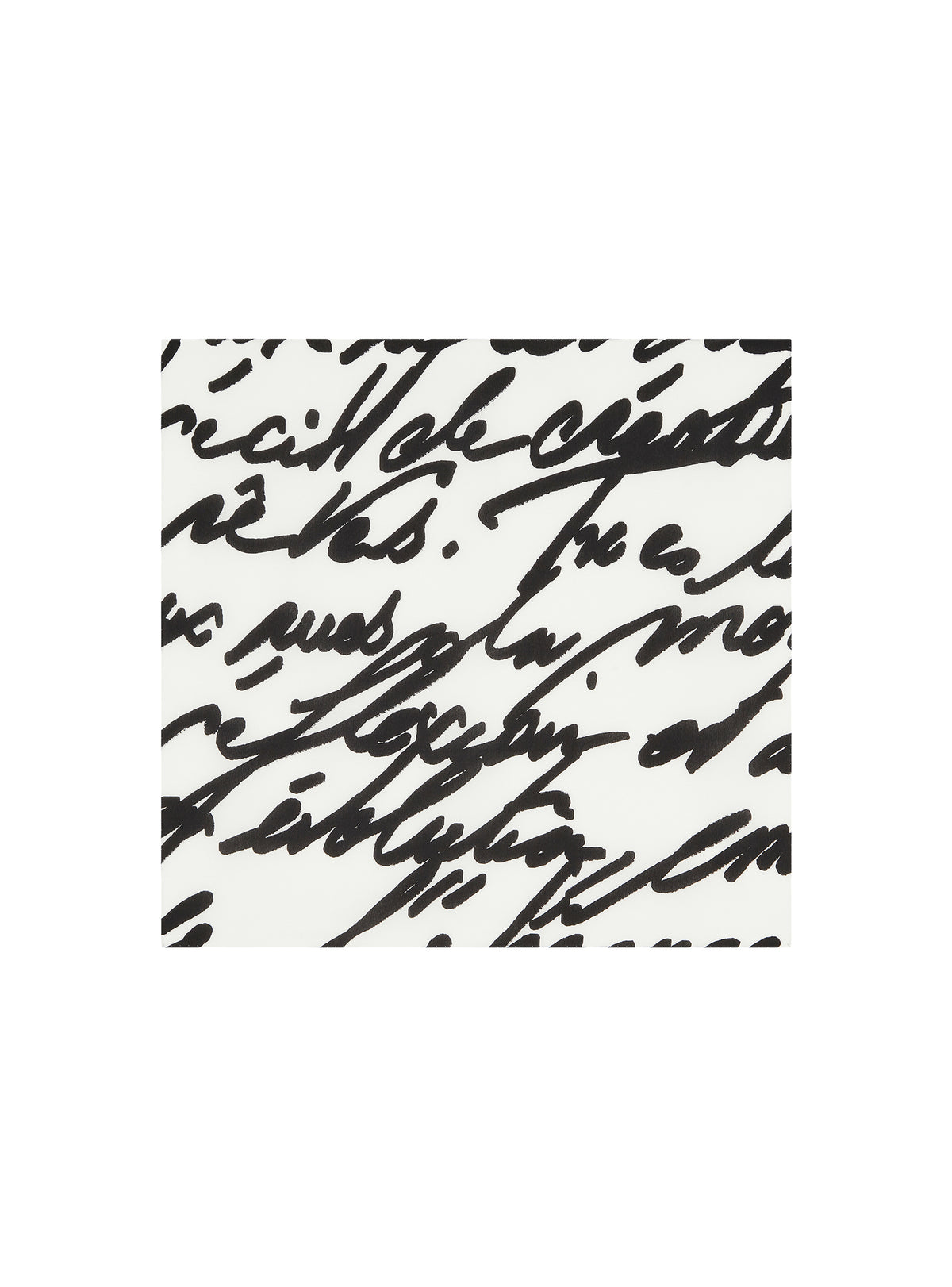 Foulard Love Letter en soie - Blanc & Noir