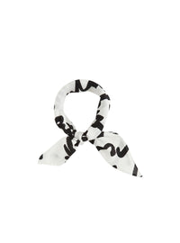 Foulard Love Letter en soie - Blanc & Noir