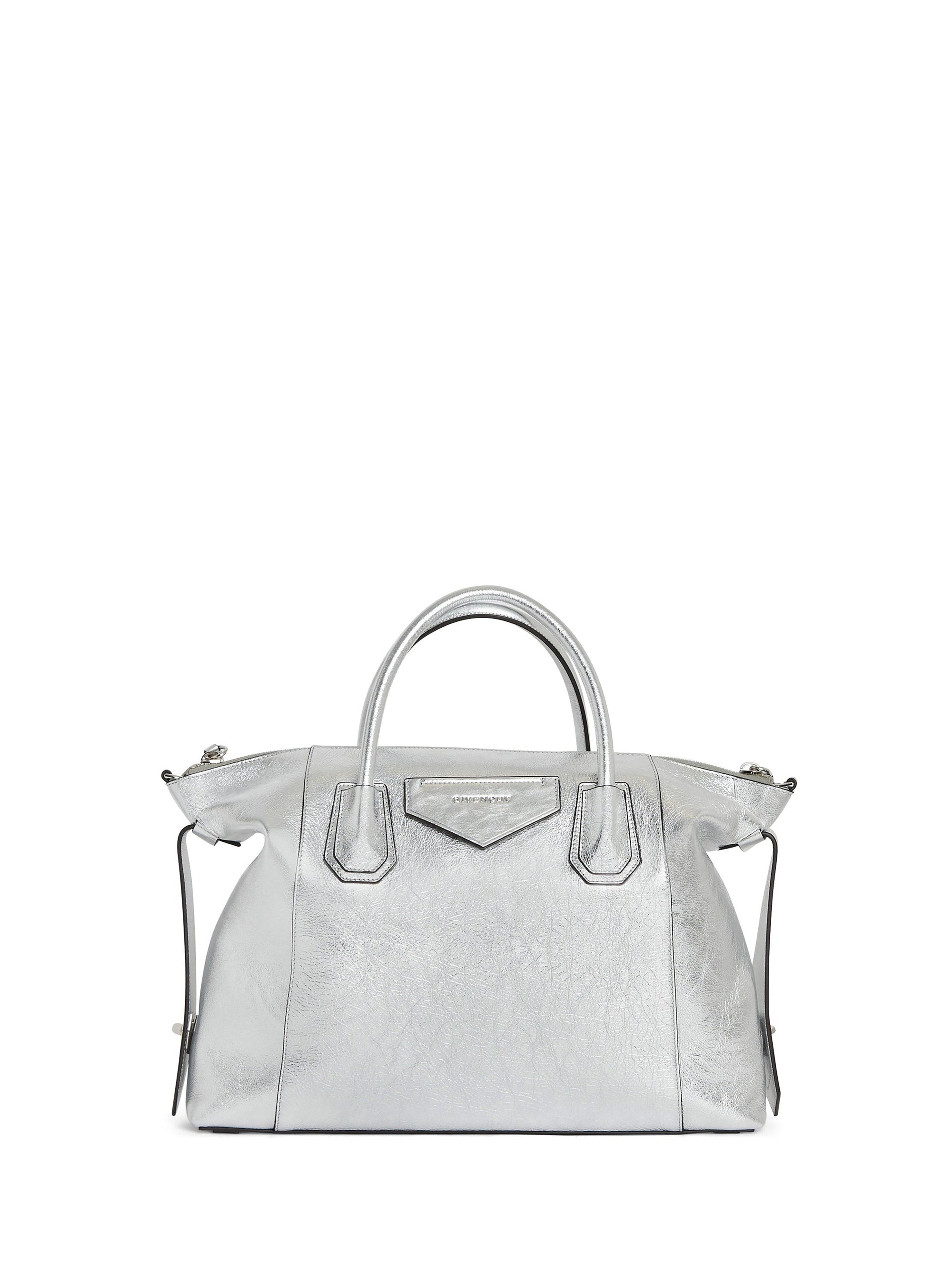 Sac Antigona Soft moyen modèle en cuir - Silvery Grey