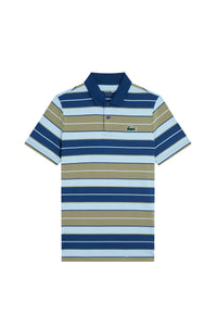 Polo rayé avec logo - Kaki & Panorama