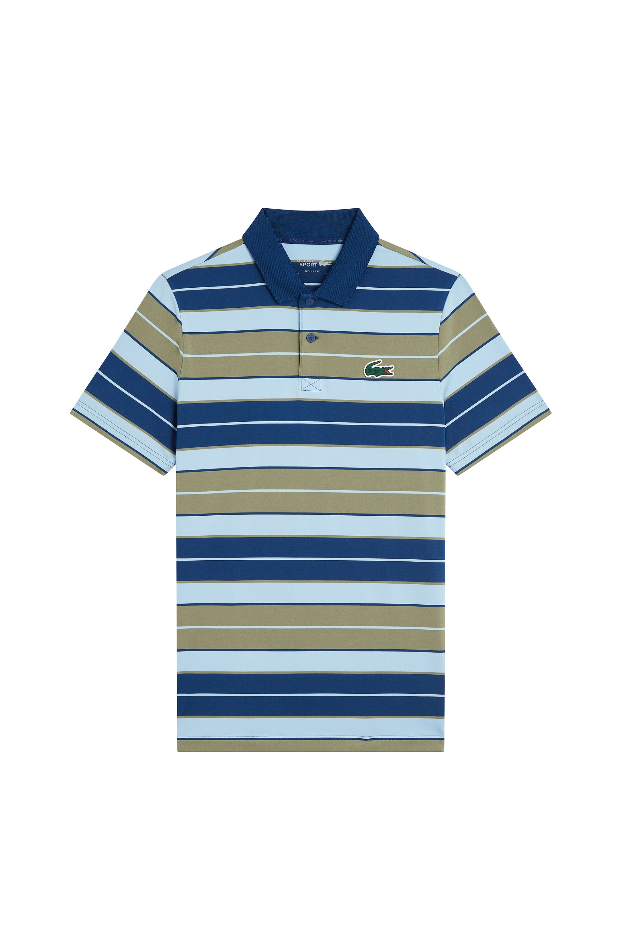 Polo rayé avec logo - Kaki & Panorama