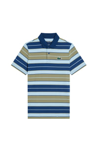 Polo rayé avec logo - Kaki & Panorama