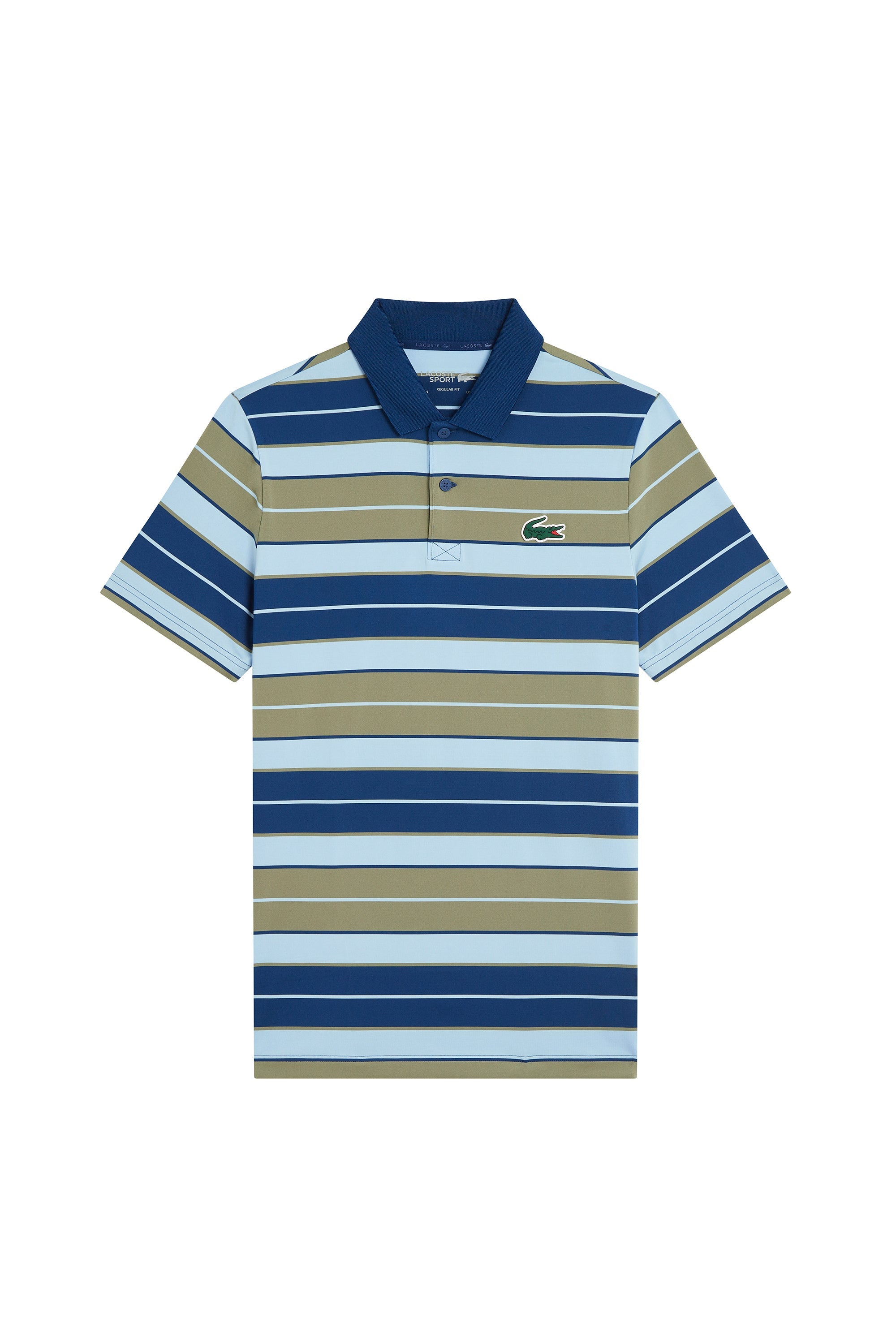 Polo rayé avec logo - Kaki & Panorama