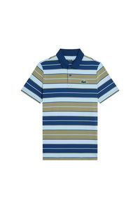 Polo rayé avec logo - Kaki & Panorama