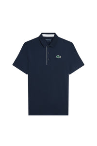 Polo shirt with buttoned logo - Navy & White