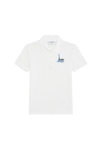 Polo shirt with buttoned logo - White