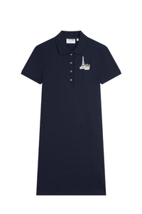 Button-down polo dress - Navy