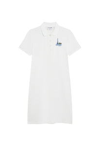 Button-down polo dress - White