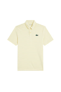 Striped polo shirt with logo - White & Yellow