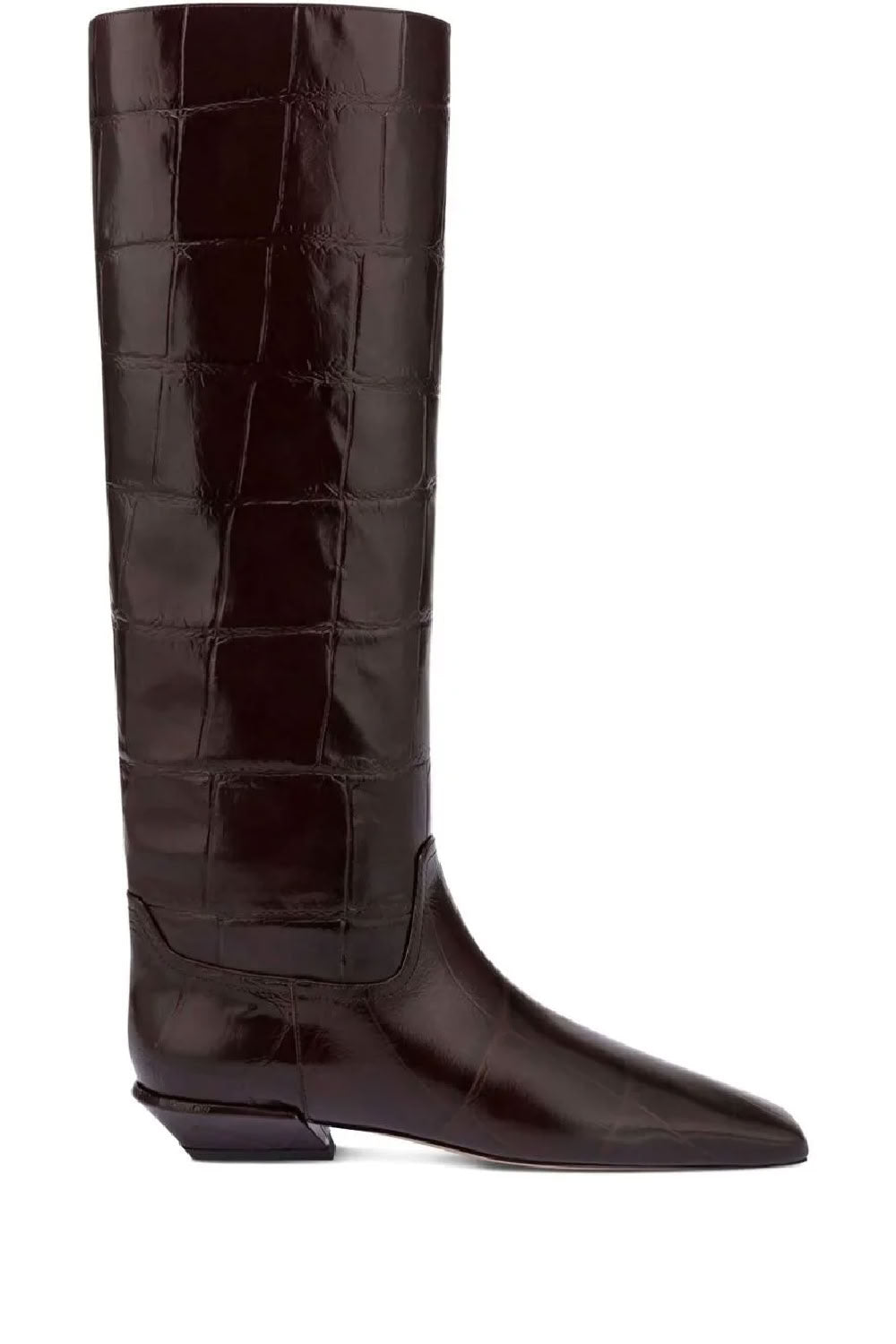 Cuissardes Bettina 50 en cuir embossé - Ebano