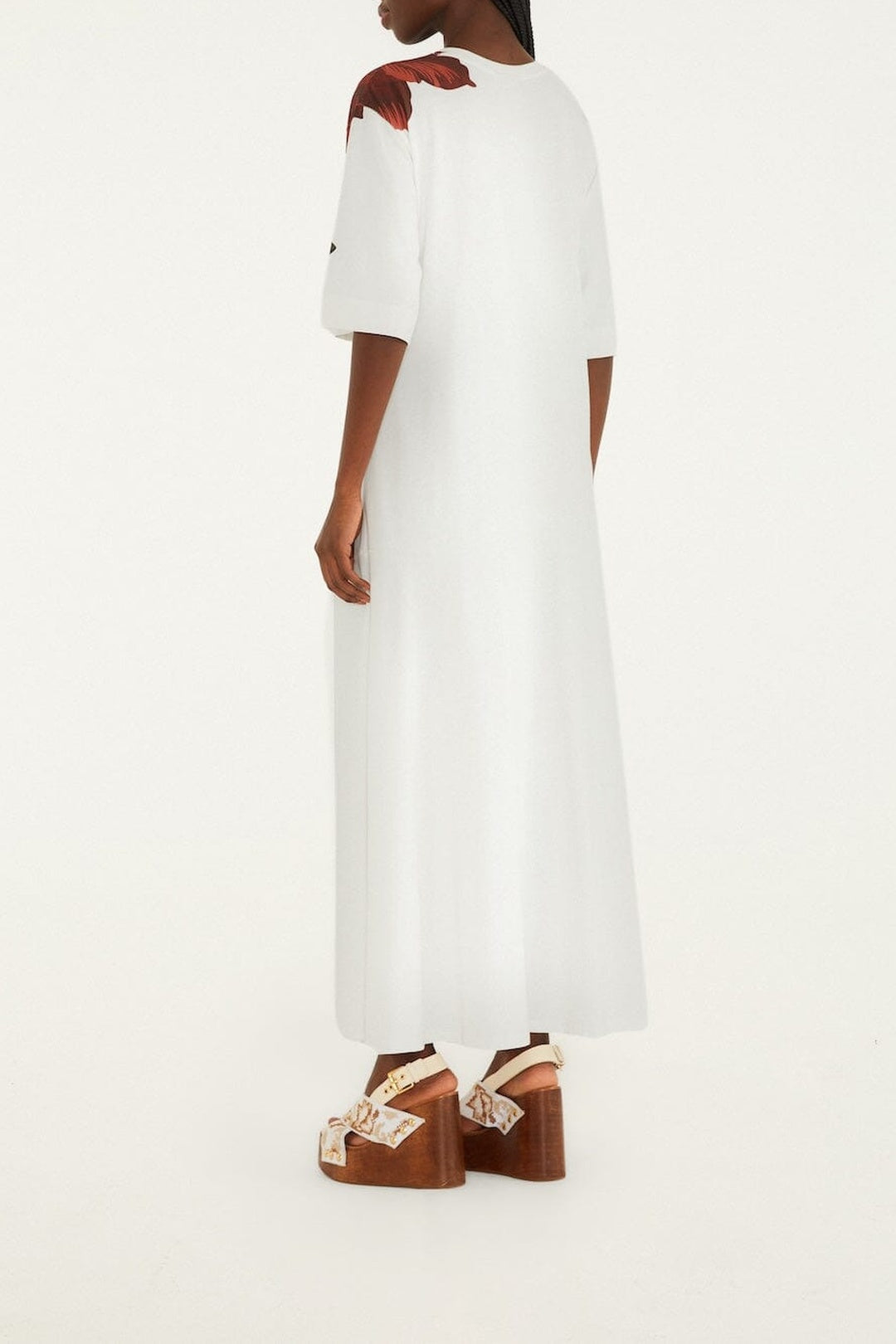 Robe midi Flower - Blanc
