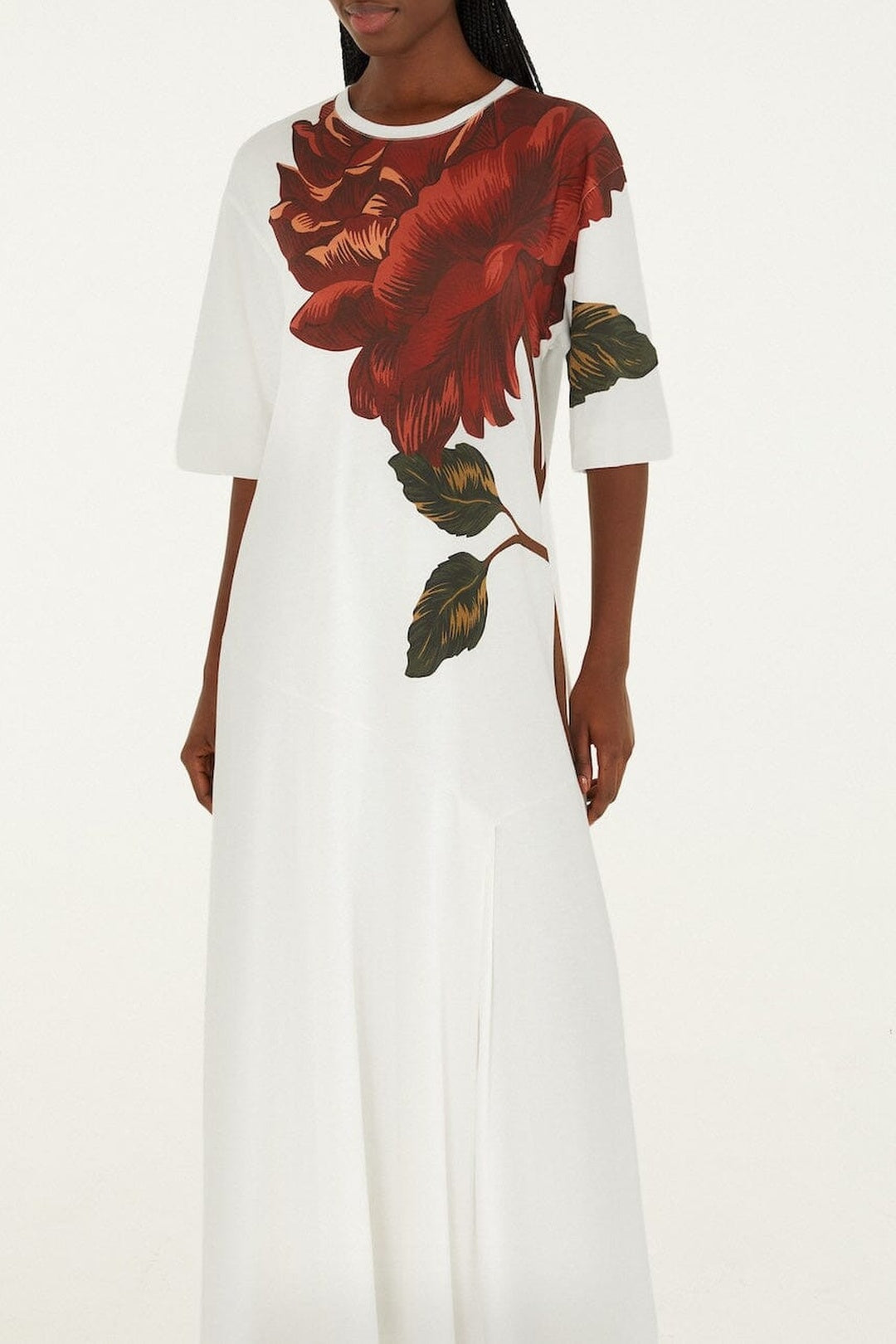 Robe midi Flower - Blanc