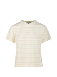 T-shirt rayé à manches courtes - Ecru & Straw