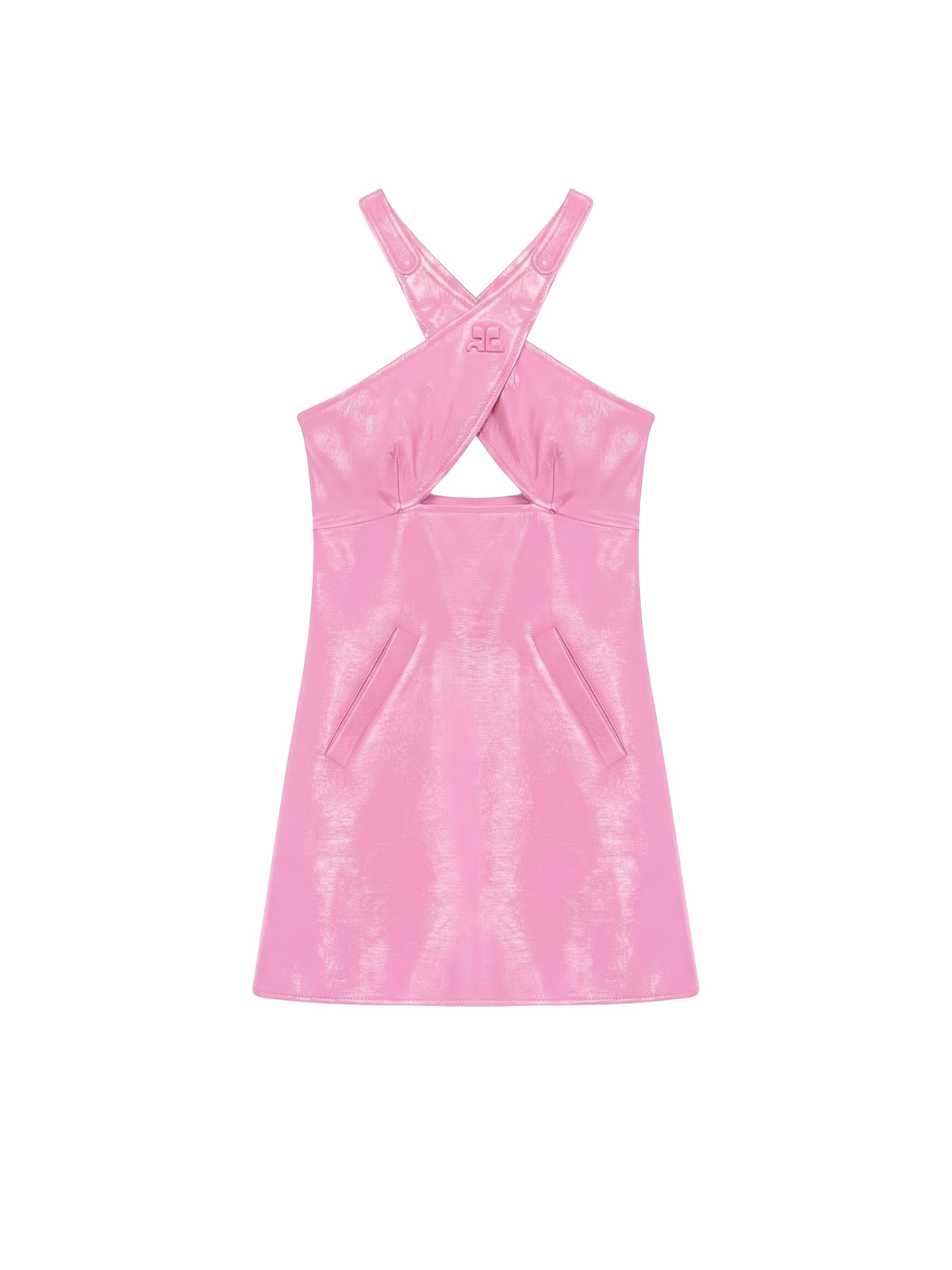 Robe Criss Cross en vinyle - Rose