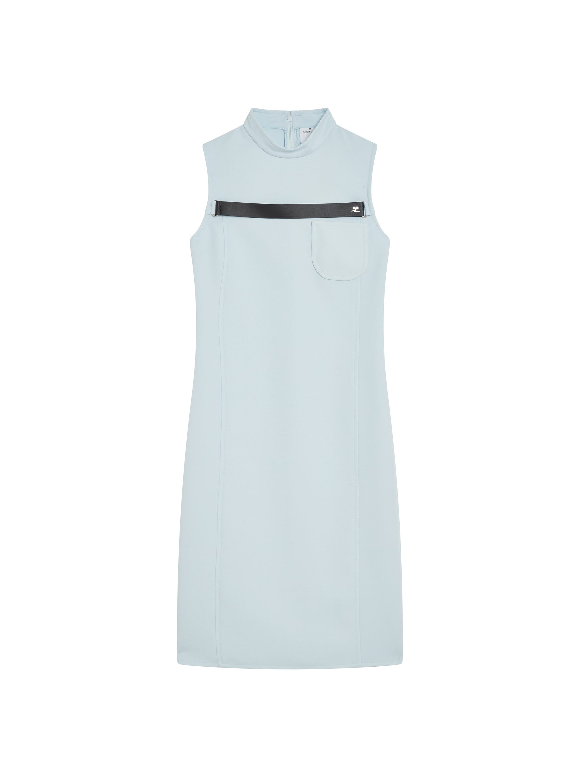 1pcs RELIQUAT 390€ / Robe tailleur longue strap en sergé - Ice blue