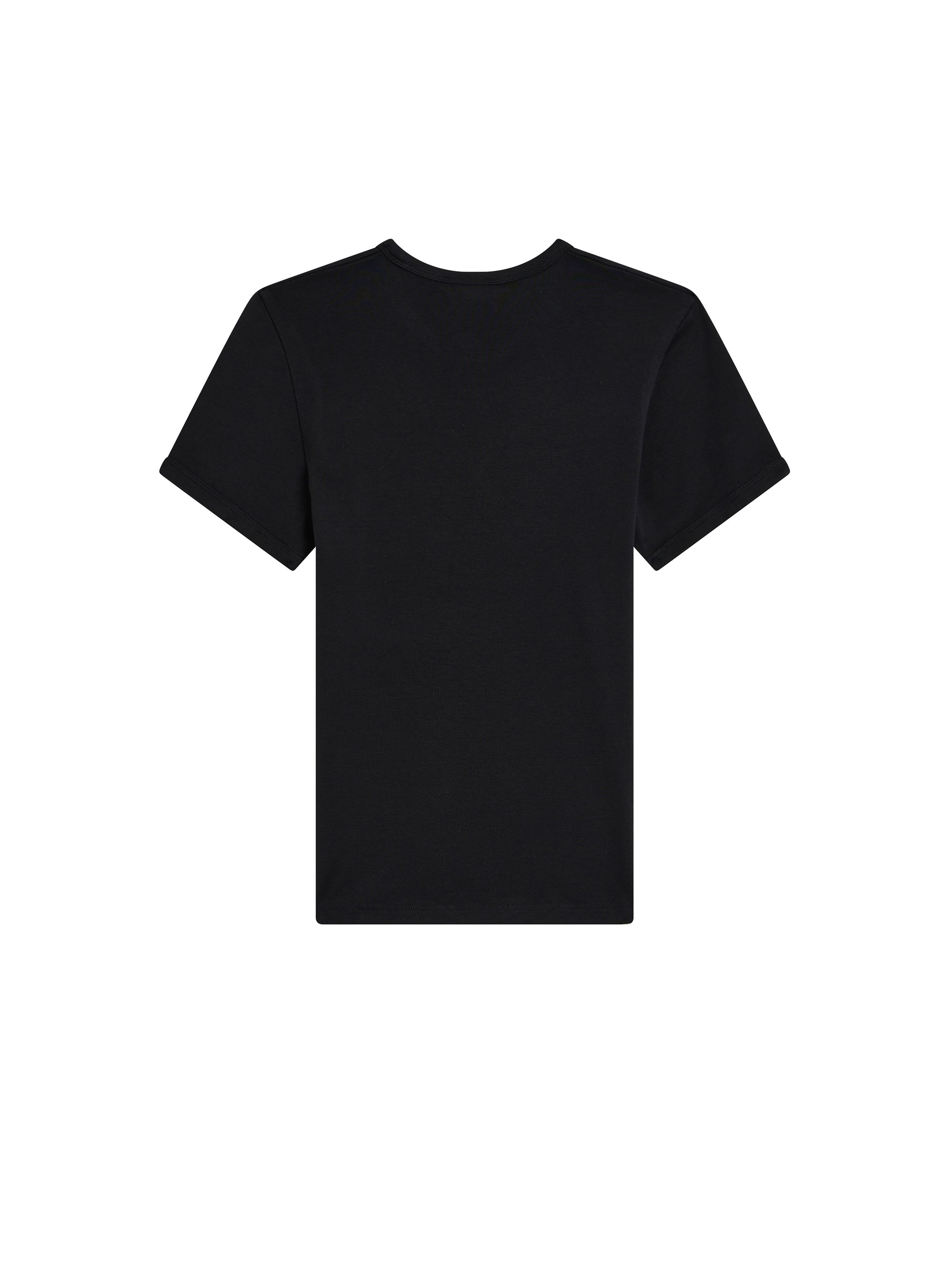 75pcs NEW / T-SHIRT CLASSIQUE CONTRASTE  - Black