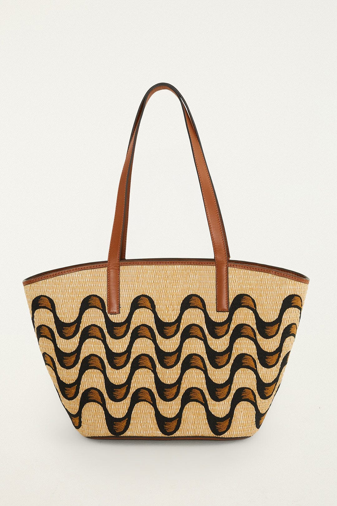 Natural Raffia And Black Sac - Natural Raffia And Black
