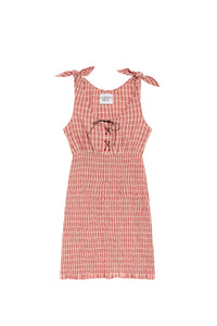Robe courte Fiji à nœuds - Red Checks