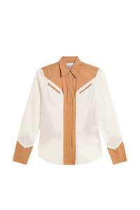 Blouse Billie bicolore - White & Camel